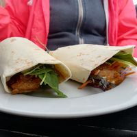 Best veggie wrap at Iscafeen in Hvide Sande