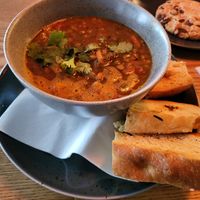 Vegetarian soup made vegan (no feta) at Dråpe in Aalesund