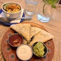 Charred corn and hongos quesadilla at Jajaja Mexicana - West Village in New York City