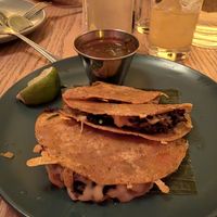 Birria tacos with consume at Jajaja Mexicana - West Village in New York City