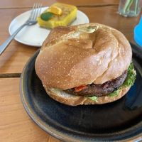 Vegan Bap and lemon dessert bar  at The Greedy Cow in Lake Tekapo