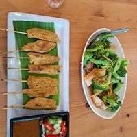 Satay und Brokkoli at Veggie House - บ้านเจ in Pathum Thani