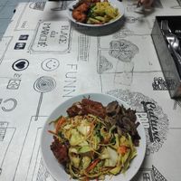 2 o'clock the dark things are the mushrooms. A must get if you come to this place. at Vegetarian - Bang Sue in Bangkok