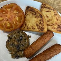 Veggie breakfast (minus egg, mushroom and beans) at Steam Inn in Mallaig