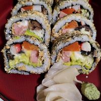 Avocado sushi with meat/seafood substitutes at Loving Hut - Bang Kholaem in Bangkok