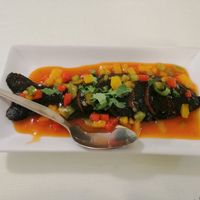 Vegan meerval in mango dressing at Loving Hut - Bang Kholaem in Bangkok