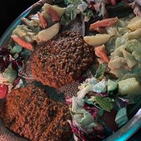 Lentils (003) - the best thing ever! - and vegetables (002) with salad 🌱 at Lalibela in Berlin