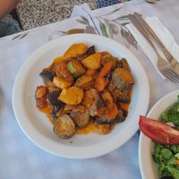 Briam (courgette, eggplant, potato and carrot stew) at Adonis in Kefalonia