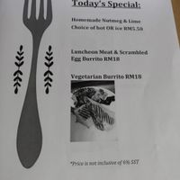 Menu at Yin's Sourdough Bakery in Penang