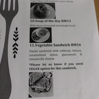 Menu at Yin's Sourdough Bakery in Penang