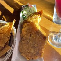 Tostones with guacamole   at Blue Corn Cafe in Durham