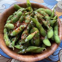 Spicy edamame  at Vatten Ramen - Zeedijk in Amsterdam