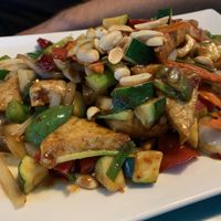 Kung pao tofu is vegan with no modifications  at Ichiban in Florence