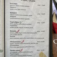 Menu  at La Catedral in Kotor