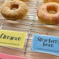 New printed labels   at The Donut Cafe in Chiang Mai