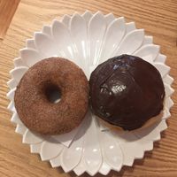 Cinnamon and Boston cream  at The Donut Cafe in Chiang Mai