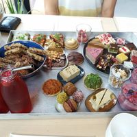 Tray with high-tea at Sharp Sharp Everyday in Rotterdam