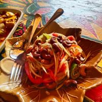 Somtam (papaya) salad, vegan, not on the menu at Ginger Home in Koh Chang