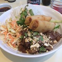 Vermicelli heaven with the 2 spring rolls added.  at Loving Hut in Paris