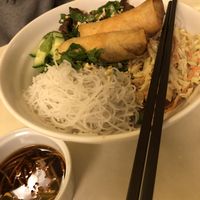 Spring roll bowl main dish at Loving Hut in Paris