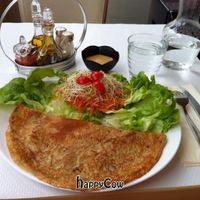 crêpe champignons & tofu at Loving Hut in Paris