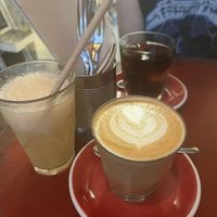Lemonade, oat milk late, and cold brew.   at El Petit Princep in Barcelona