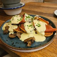 Salty pancakes made vegan at El Petit Princep in Barcelona