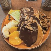 Chocolate pancakes at El Petit Princep in Barcelona