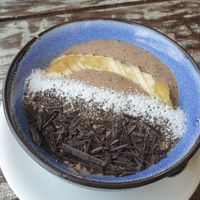 Banana Choc Smoothie Bowl at Little Windows in Pokhara