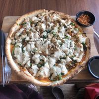 Vegan cheese pizza  at Little Windows in Pokhara