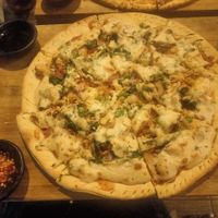Vegan cashew cheese pizza!  at Little Windows in Pokhara