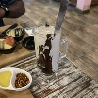 Hot chocolate with soy milk  at Little Windows in Pokhara