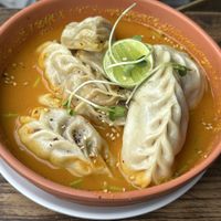 Soup momos  at Little Windows in Pokhara
