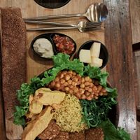 Falafel and eggplant buddha bowl at Little Windows in Pokhara