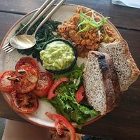 Avocado toast with scrambled tofu at Little Windows in Pokhara