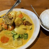 Yellow Curry with tempeh  at Ta Ra Rin in Eugene