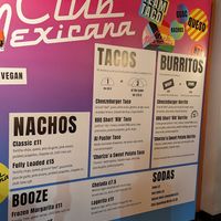 Menu wall at Club Mexicana - Seven Dials in London