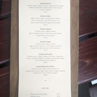 Menu at Pazzi in Stockholm