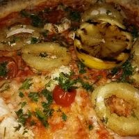 I liked today's pizza with vegan prawns and calamari! at Pazzi in Stockholm
