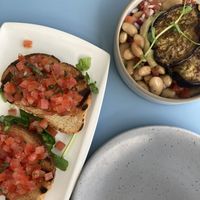 Fresh tomatoes and good bread  at One80 in Mgarr