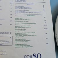 Dedicated plant-based section on the menu at One80 in Mgarr