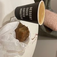 Latte and muffin  at Dessert Oasis Coffee Roasters in Detroit