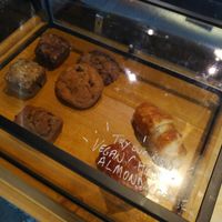 Pastry selection including vegan options at Dessert Oasis Coffee Roasters in Detroit