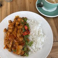 Chickpea curry (so flavourful)  at Penida Colada Beach Bar in Penida Island