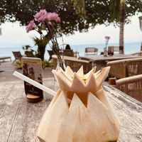  Cold coconut  at Penida Colada Beach Bar in Penida Island