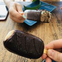 Vegan ice creams  at Penida Colada Beach Bar in Penida Island