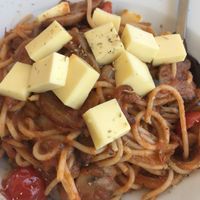 Veg pasta with cheeze  at Mood in Skiathos