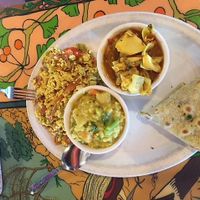 Tofu scramble with two sides. at Annapurna's World Vegetarian Cafe - 4th St in Albuquerque