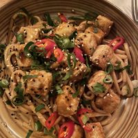 Noodles and tofu  at Lot en de Walvis in Leiden