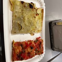 Potato pizza, tomato and mushroom pizza   at Alice in Lucca